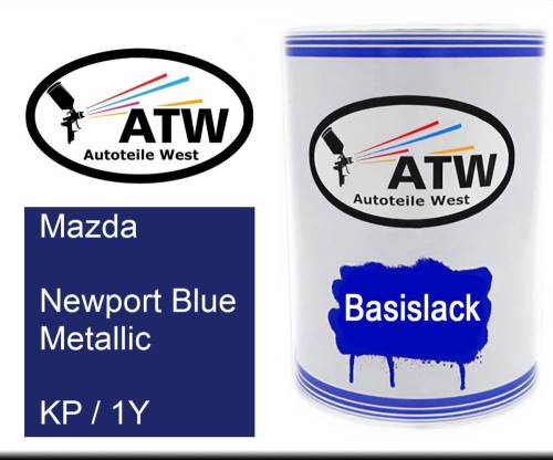 Mazda, Newport Blue Metallic, KP / 1Y: 500ml Lackdose, von ATW Autoteile West.